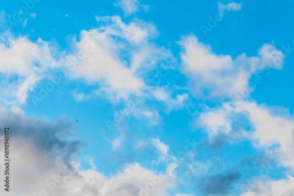 Fototapeta White clouds atmosphere air nature weather blue sky background abstract wind