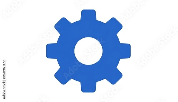 Obraz Blue gear icon on white background