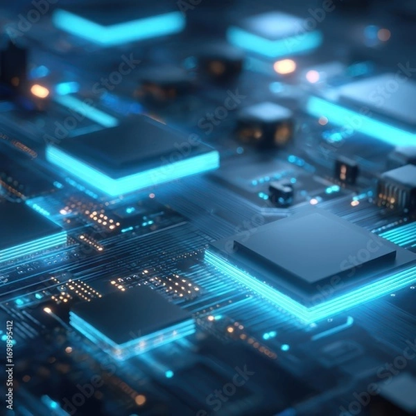 Fototapeta Abstract circuit board technology design