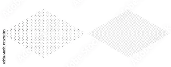 Obraz Isometric grid line paper Isometric grid dots vector
