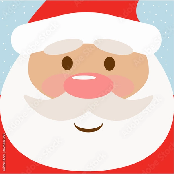 Fototapeta Santa Claus face in snowy background