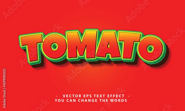 Fototapeta tomato text with effect illustration