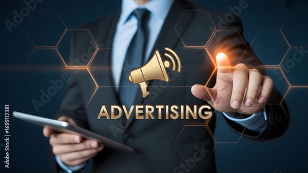 Obraz Innovative advertising strategy with digital marketing solutions for business