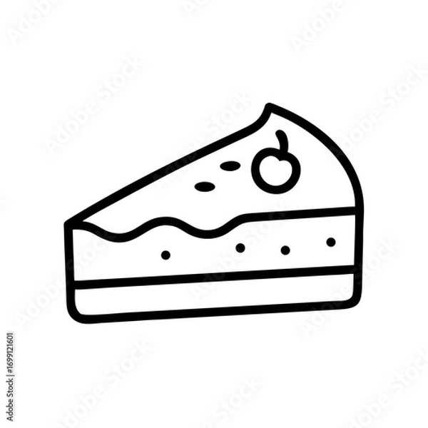 Fototapeta Cheesecake Dessert Slice Icon for Web and Graphic Design