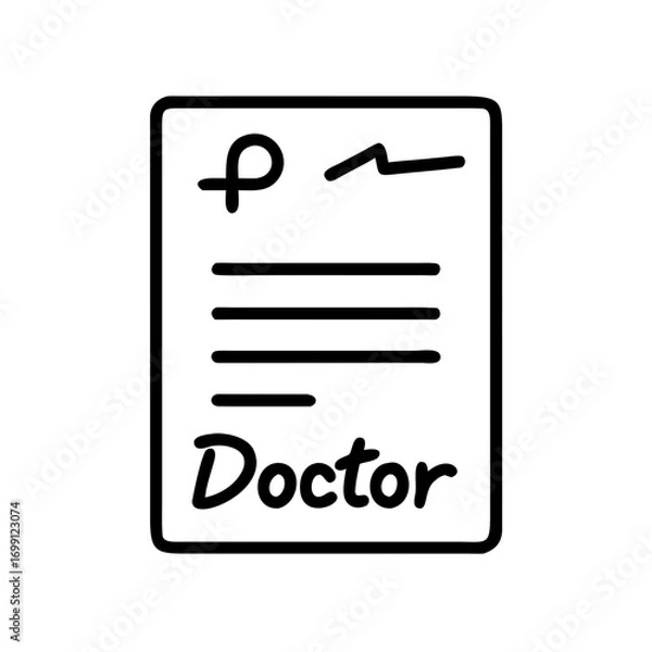 Fototapeta Doctor Healthcare Certificate Diploma Icon for Web and Graphic Design
