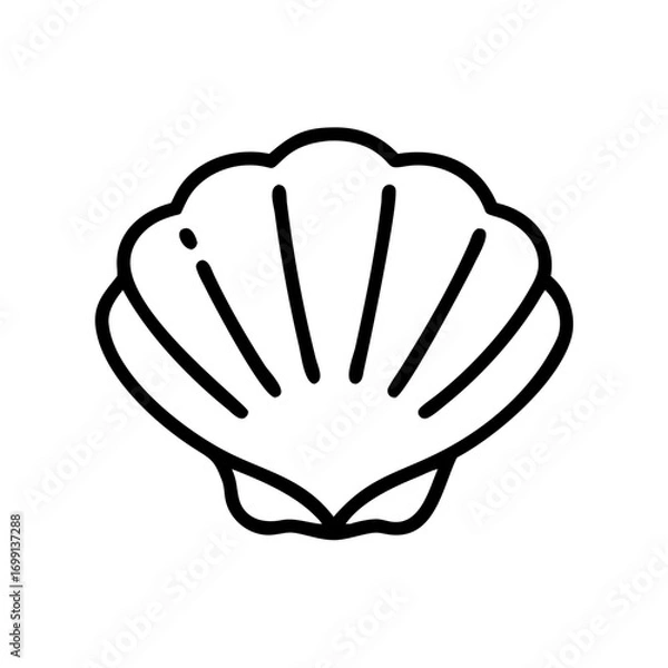 Fototapeta Scallop Shellfish Seafood Symbol Icon for Web and Graphic Design
