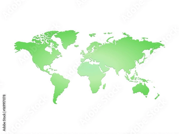 Obraz Zielona mapa świata