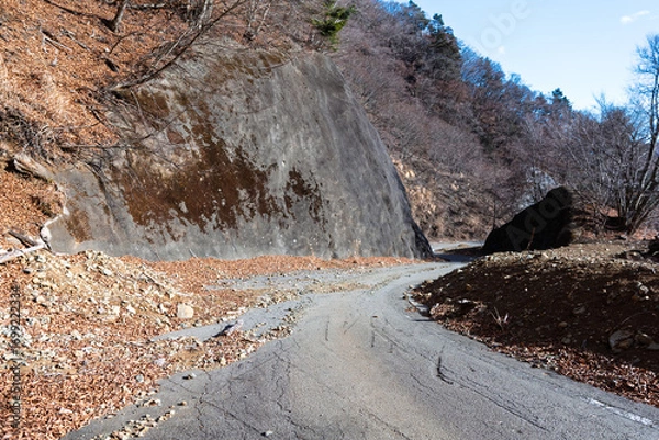 Obraz 林道の崩落