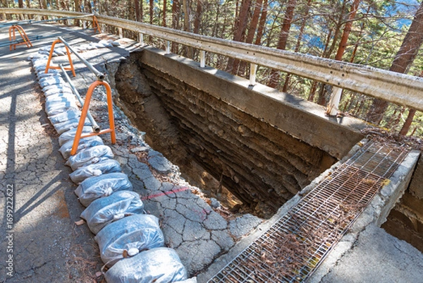 Obraz 林道の崩落