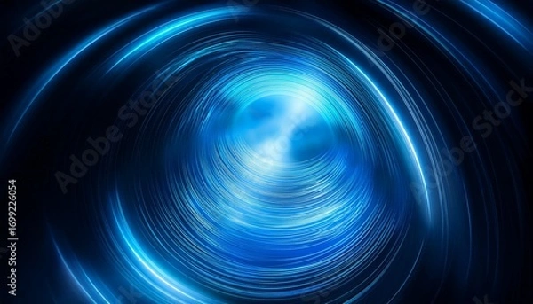 Fototapeta Blue Abstract Light Patterns Create A Mysterious Atmosphere In A Dark Setting