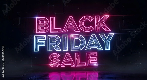 Obraz Black Friday Neon Glow