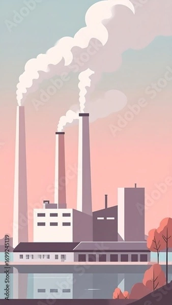 Obraz Industrial scene, pollution