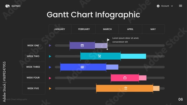 Fototapeta Gantt Chart Infographic