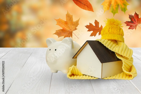 Fototapeta Energy-saving strategies for home heating during fall