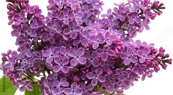 Fototapeta 淡紫色のライラックの花束、柔らかな光で美しく輝く. AI Generated