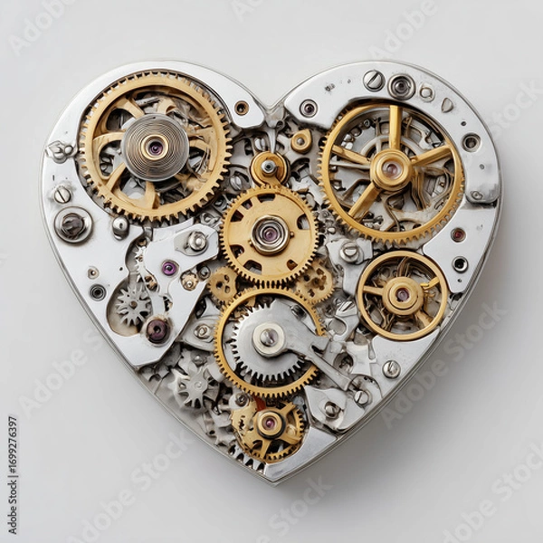 Fototapeta heart-shaped clockwork gears