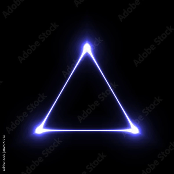 Obraz Laser beam glowing geometric shape. Neon effect vector illustration