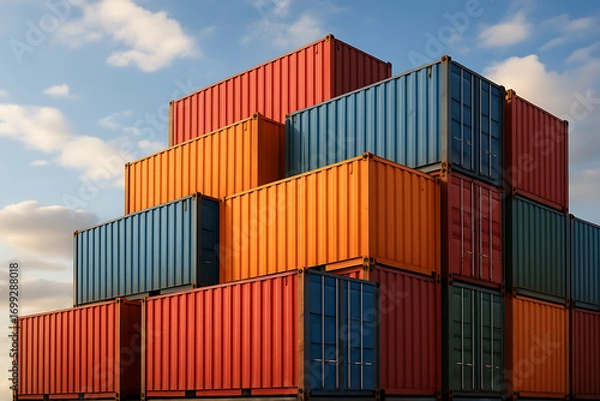 Fototapeta Global Logistics Efficient Cargo Shipping and Transportation Solutions