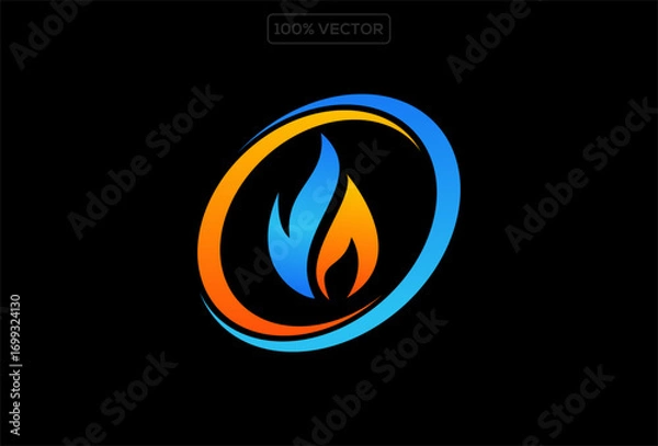 Obraz HVAC plumbing, heating, and cooling service company logo design vector template illustration icon