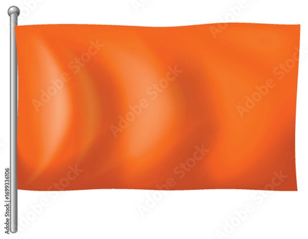 Fototapeta Waving Orange Flag on Silver Pole Vector Illustration