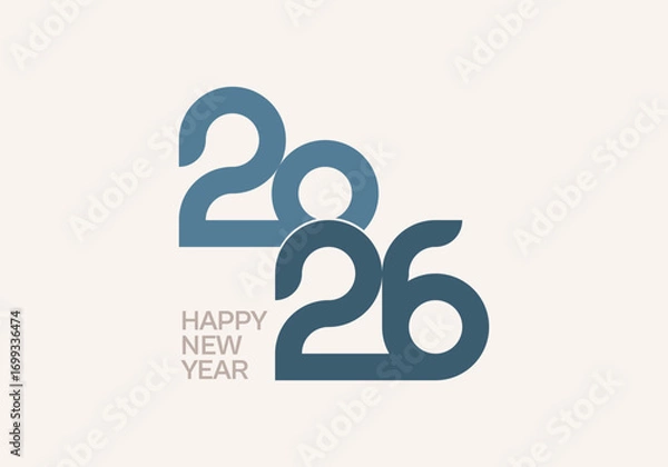 Fototapeta 2026 number calendar design Happy New Year
