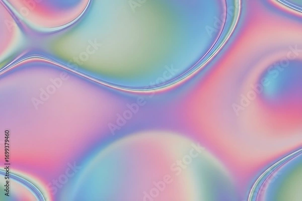 Fototapeta Dreamy Pastel Holographic Fluid Abstract Background Gradient
