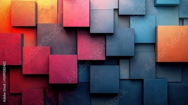 Obraz Abstract colorful cubes background texture.