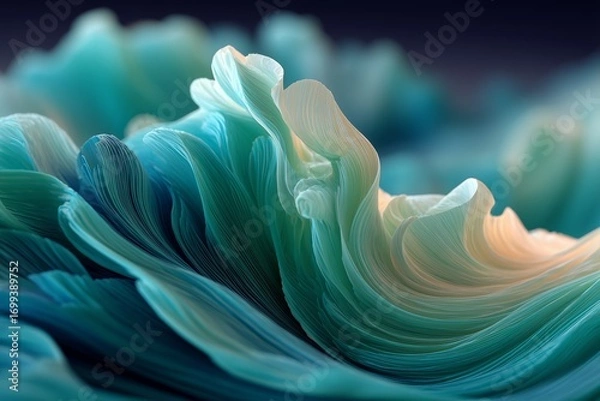Fototapeta Abstract aqua fractal wave