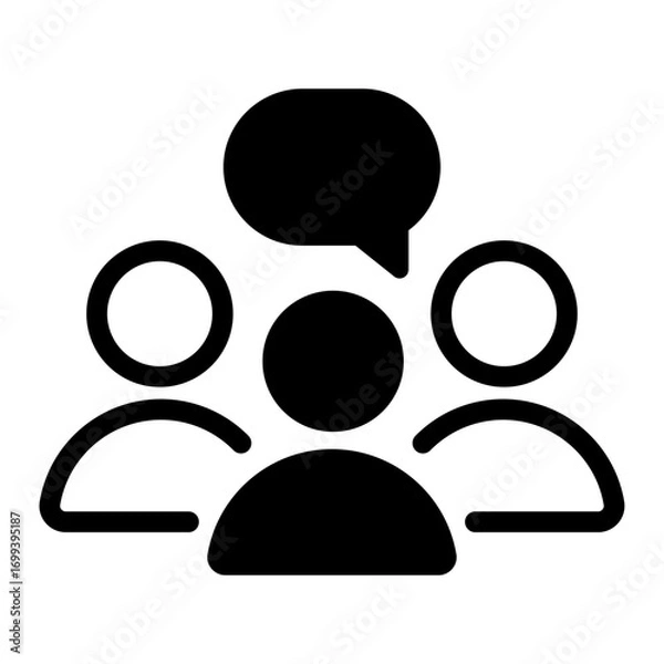 Fototapeta Community Engagement Line Icon of Public Relations Icon Set