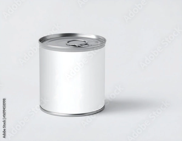 Obraz Blank Food Can Mockup for Labeling and Branding on Isolated Background