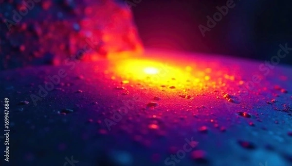 Fototapeta Intense infrared heat signature radiating from a dark, metallic surface Perfect for illustrating thermal energy, industrial processes, or scientific concepts , energy source, glow, hot
