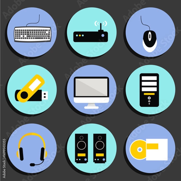 Obraz Technology icons collection