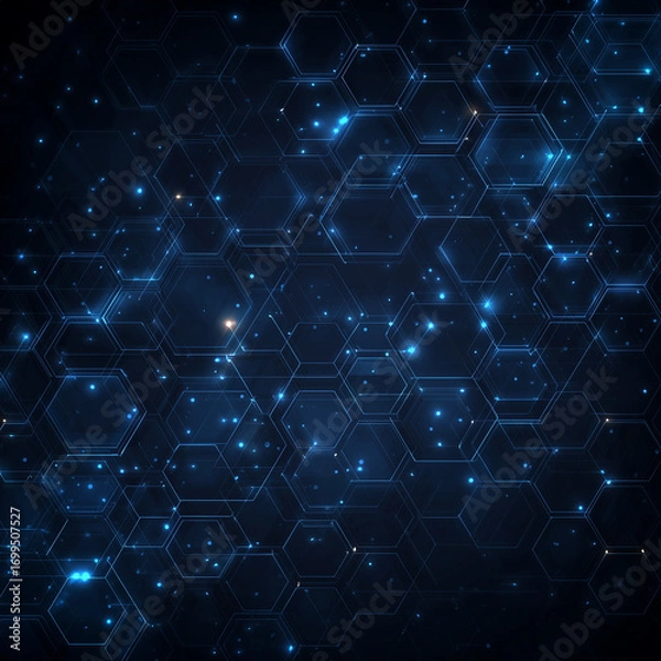 Fototapeta Abstract blue technology futuristic hexagon geometric design modern background vector