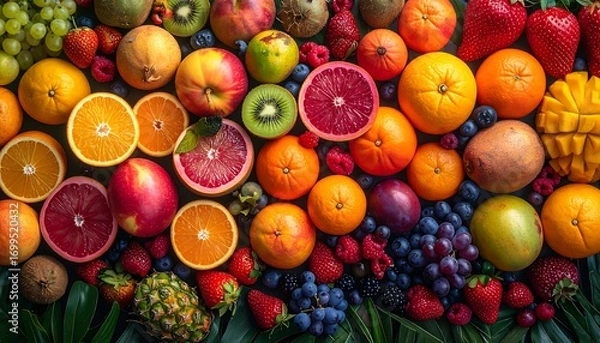 Obraz Assorted fresh tropical fruits
