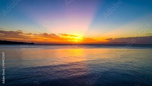 Obraz Glowing sunset over calm sea