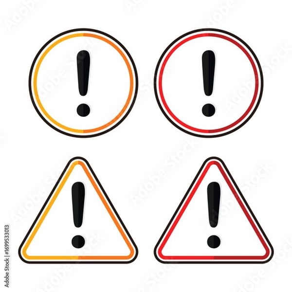 Fototapeta warning sign with exclamation mark symbol