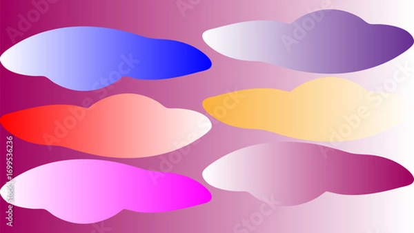 Obraz Colorful Abstract Gradient Cloud Shapes Background for Modern Creative Digital Designs