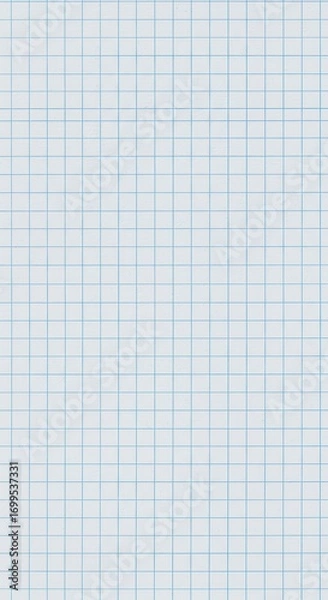 Fototapeta A plain sheet of graph paper displays a regular grid pattern of light blue lines on a white background.