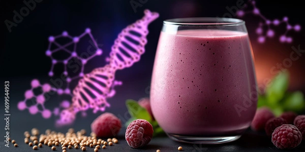 Fototapeta Exploring food technology and alternative proteins healthy smoothie innovations for sustainable diets in a modern kitchen