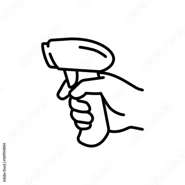 Fototapeta Barcode scanner icon. Simple outline style. Code, bar, technology, label, digital, supermarket tag concept. Thin line symbol. Isolated design.