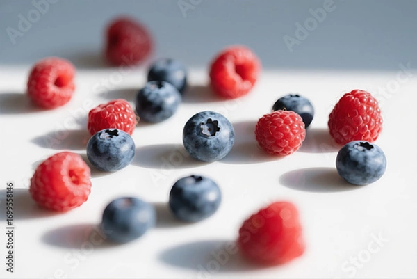 Fototapeta Close-Up of Mixed Berries with Natural Daylight