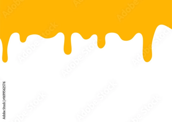 Fototapeta Melted Cheese Vector Illustration Isolated on White Background. Perfect for food design, pizza topping, burger ingredient, fast food menu, snack graphics