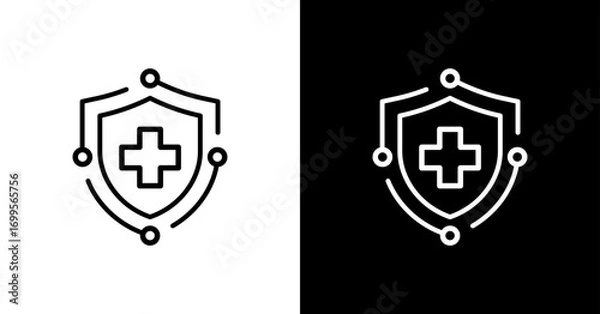 Obraz Insurtech White Icon Set Design	