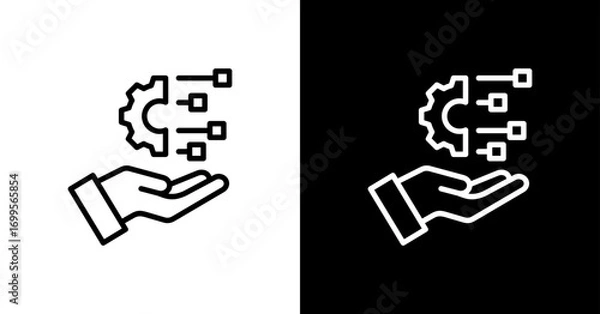 Obraz Digital Transformation White Icon Set Design	