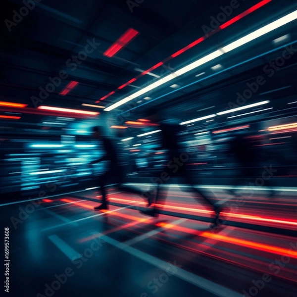 Fototapeta fast moving train in motion