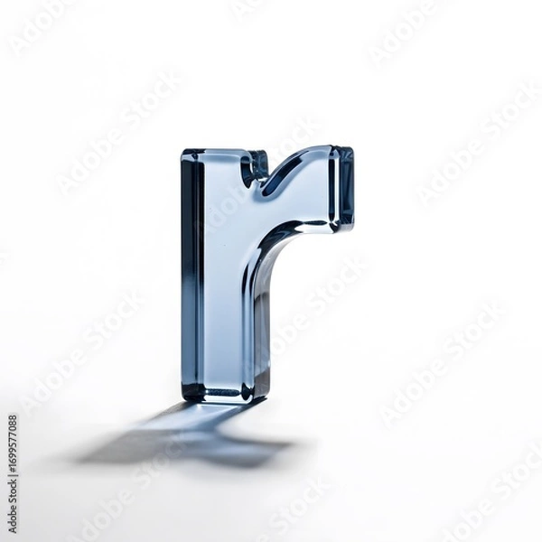 Fototapeta Glass Letter R: A Study in Transparency and Light