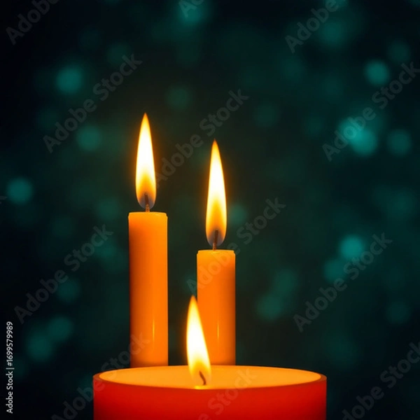 Obraz burning candles on a dark background
