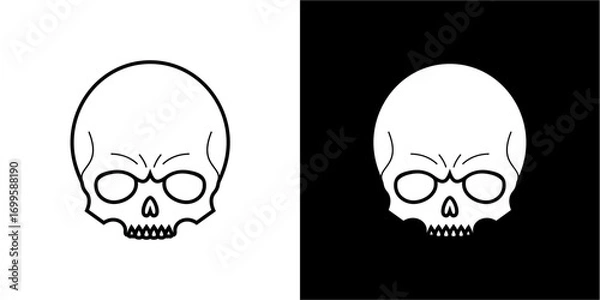Fototapeta Simple black and white skull graphic design.