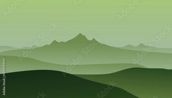 Fototapeta Minimalistic landscape. Modern background with mountain landscape and nature. Vector background. Abstract wallpaper for print, decoration, wall art and canvas print.