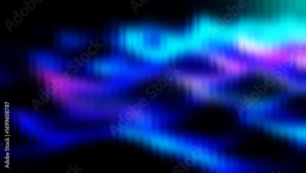Fototapeta Abstract ethereal glowing neon light streaks and blurs in vivid blue and purple hues creating a futuristic digital dreamscape atmosphere for modern designs
